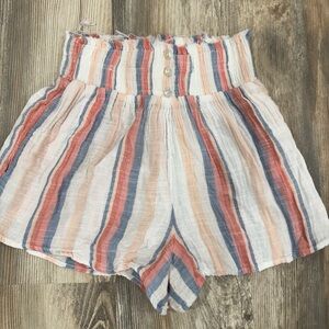 Multicolor Striped High-Waist Shorts XS